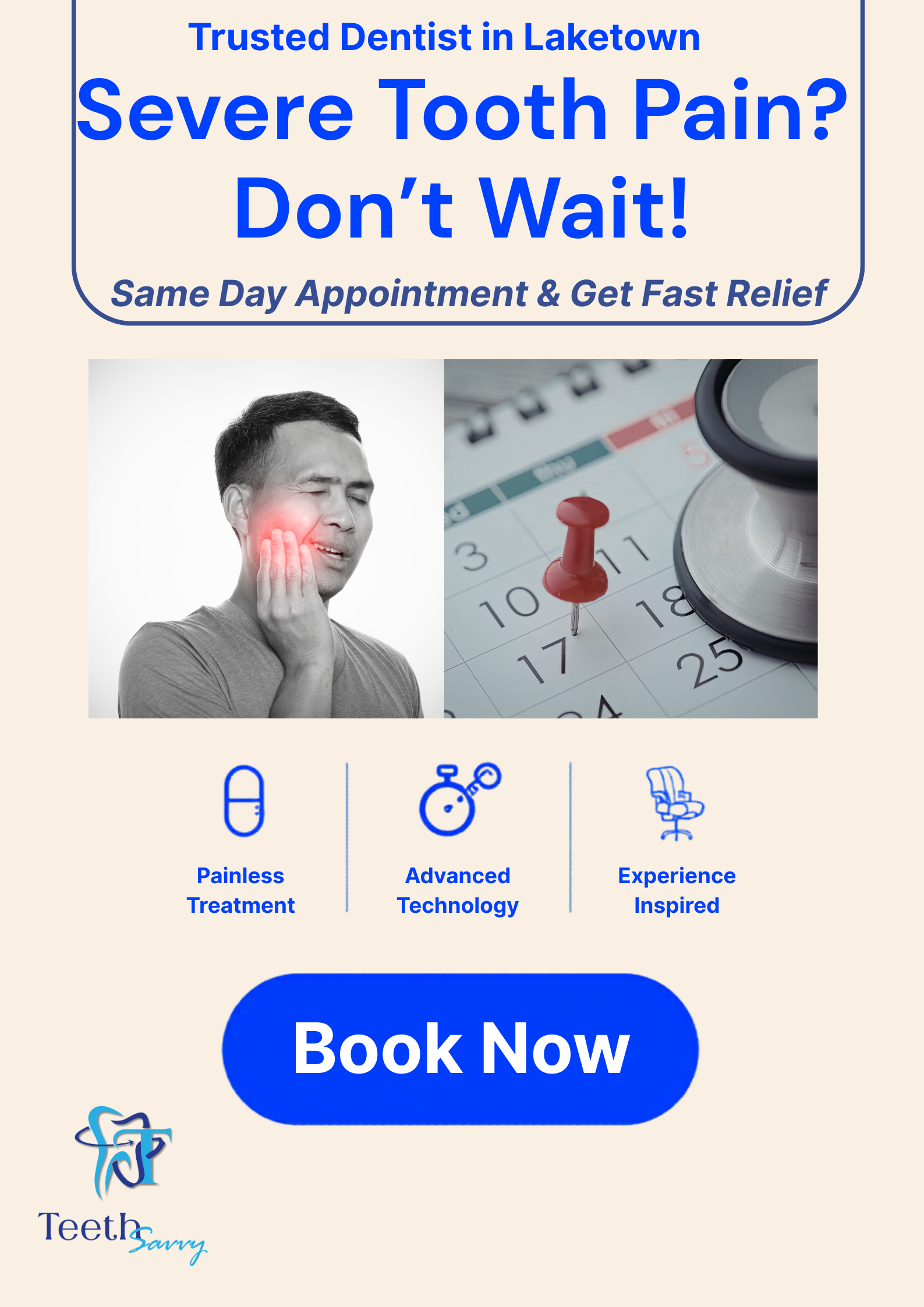 Read more about the article Tooth Pain Emergency? Visit Teeth Savvy Laketown for Same Day Dental Care